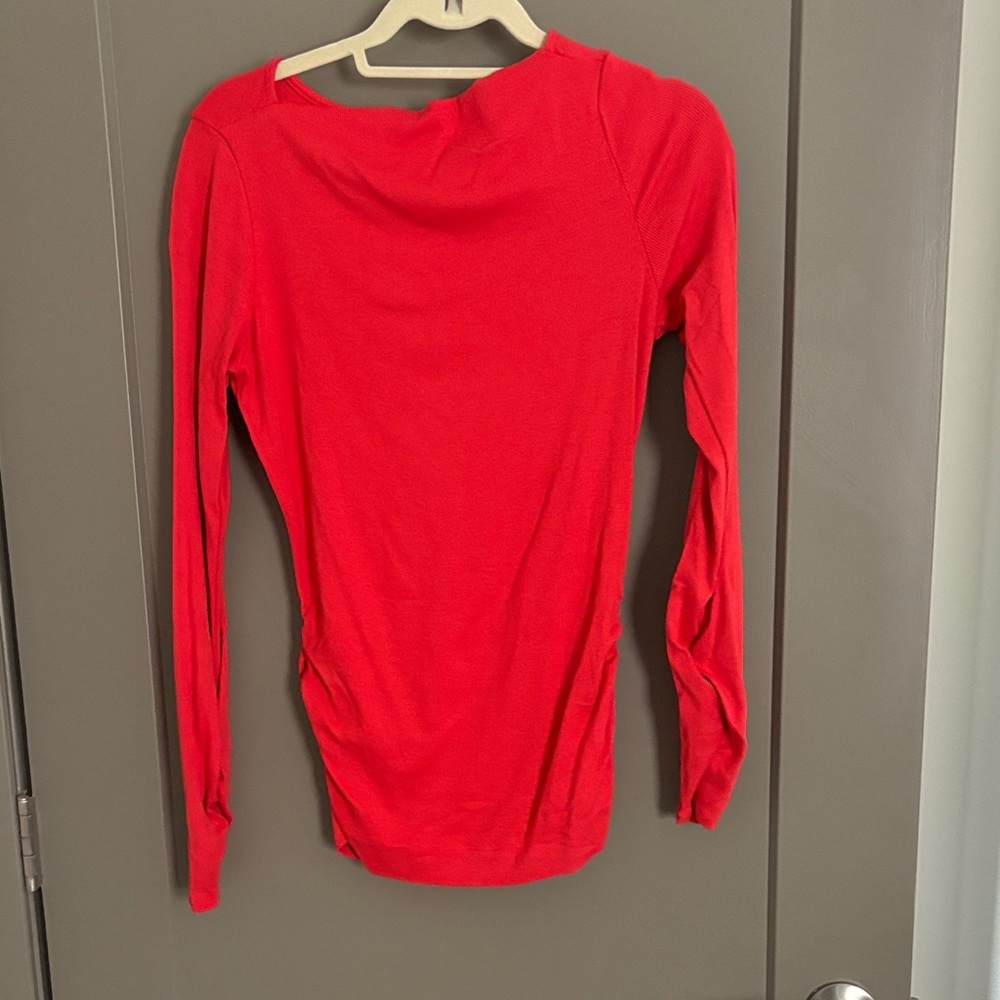Michael Stars Vibrant Red Long Sleeve Knit Tee